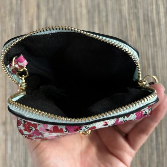 NANETTE LEPORE | Keychain Pouch Pink Maroon Flowers Mint Background - Picture 5 of 7